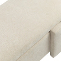 Versatile Beige Storage Ottoman Bench For Living Room And Bedroom - Spacious Durable Design