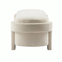 Versatile Beige Storage Ottoman Bench For Living Room And Bedroom - Spacious Durable Design