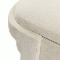 Versatile Beige Storage Ottoman Bench For Living Room And Bedroom - Spacious Durable Design