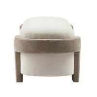 Versatile Beige Storage Ottoman Bench For Living Room And Bedroom - Spacious Durable Design