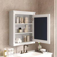 Wall Mounted Bathroom Storage Cabinet With Mirror Adjustable Shelf Over The Toilet Space Saver