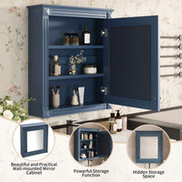 Wall Mounted Bathroom Storage Cabinet With Mirror Adjustable Shelf Over The Toilet Space Saver