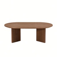 39.37 Inch Oval Coffee Table For Living Room Small Modern MDF Design With Sturdy Pedestal Black Finish Ideal For Apartment And Bedroom