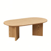 39.37 Inch Oval Coffee Table For Living Room Small Modern MDF Design With Sturdy Pedestal Black Finish Ideal For Apartment And Bedroom
