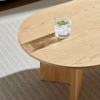 39.37 Inch Oval Coffee Table For Living Room Small Modern MDF Design With Sturdy Pedestal Black Finish Ideal For Apartment And Bedroom
