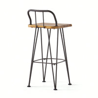 Set Of 2, Industrial Style Wood And Metal Barstool For Modern Spaces