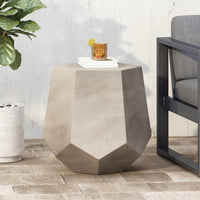 Light Grey Outdoor Side Table For Patio And Garden