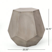 Light Grey Outdoor Side Table For Patio And Garden