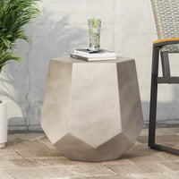 Light Grey Outdoor Side Table For Patio And Garden