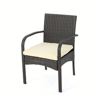 Stylish Wicker Dining Chair With Comfortable Cushion For Modern Outdoor And Indoor Spaces