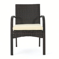 Stylish Wicker Dining Chair With Comfortable Cushion For Modern Outdoor And Indoor Spaces