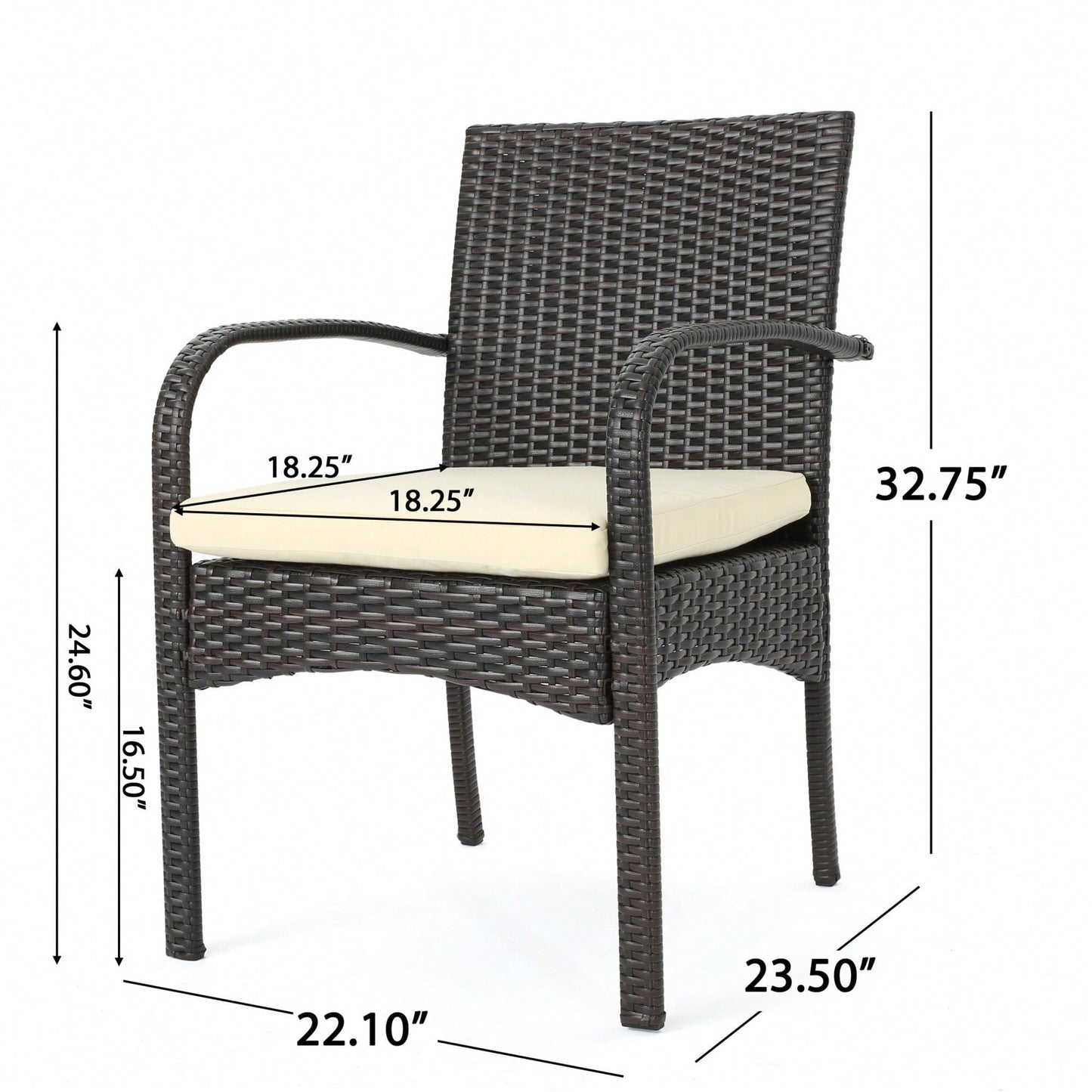 Stylish Wicker Dining Chair With Comfortable Cushion For Modern Outdoor And Indoor Spaces