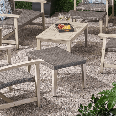 Stylish Wooden And Wicker Ottoman For Versatile Home Decor And Comfort
