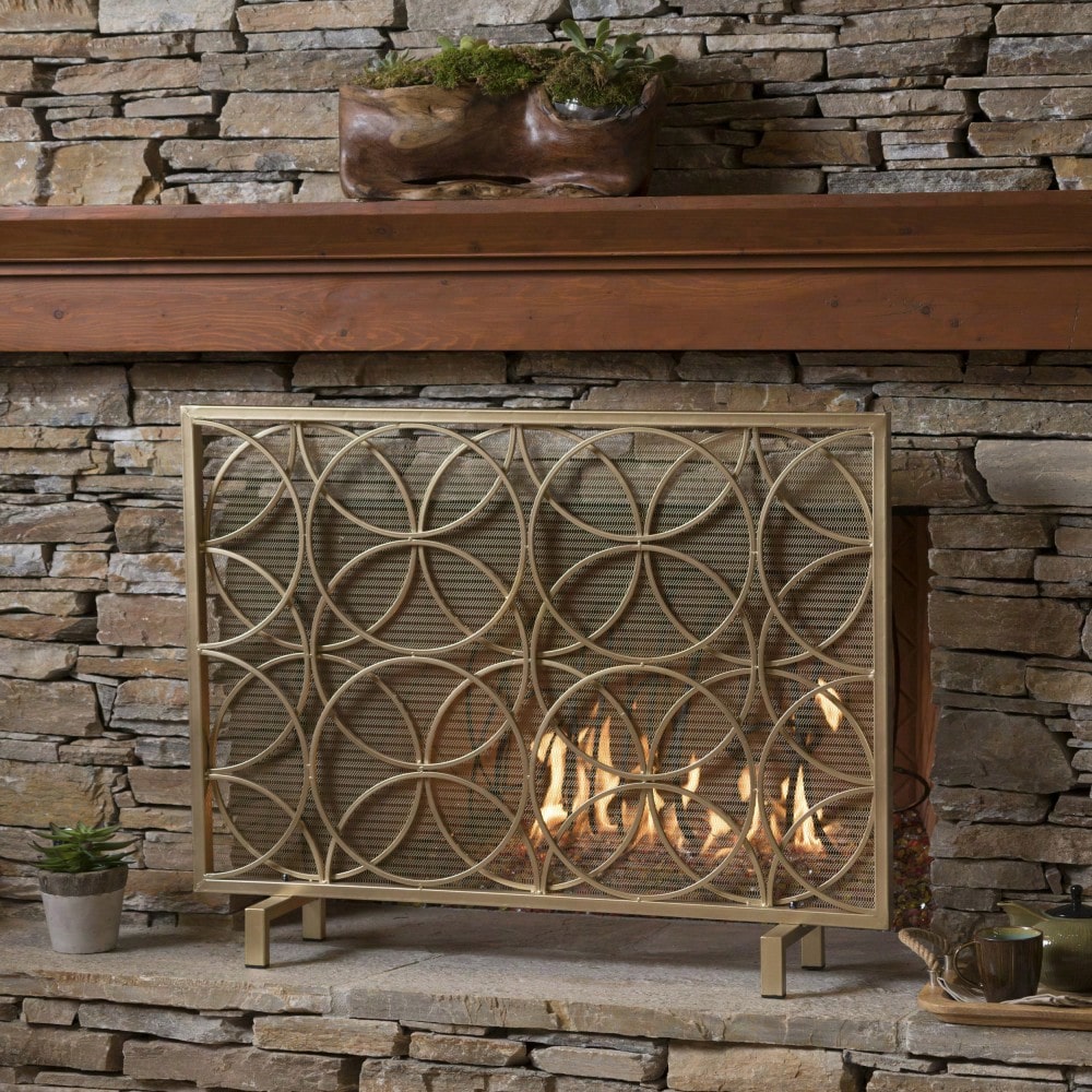 Elegant Fire Screen For Home Decor And Safety - Durable Metal Design With Stylish Finish