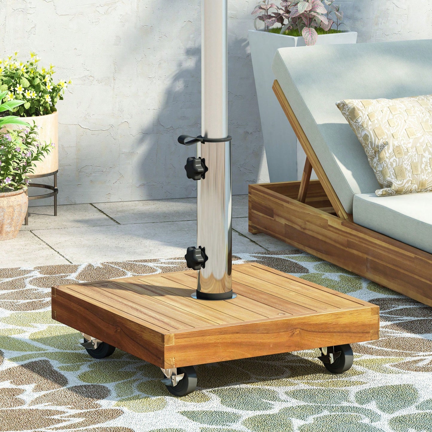 Heavy-Duty Square Umbrella Base For Patio And Outdoor Use