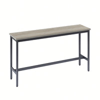 Industrial Long Bar Table Set With 3 PU Upholstered Stools For Kitchen Breakfast Living Room Rustic Brown And Black 63 Inch Length