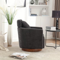 Ergonomic Living Room Chair With 360-Degree Rotation Multi-Gear Adjustable Backrest Soft Chenille Fabric