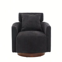 Ergonomic Living Room Chair With 360-Degree Rotation Multi-Gear Adjustable Backrest Soft Chenille Fabric