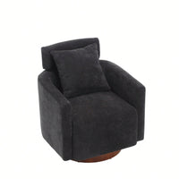 Ergonomic Living Room Chair With 360-Degree Rotation Multi-Gear Adjustable Backrest Soft Chenille Fabric