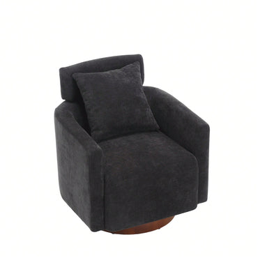 Ergonomic Living Room Chair With 360-Degree Rotation Multi-Gear Adjustable Backrest Soft Chenille Fabric