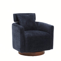 Ergonomic Living Room Chair With 360-Degree Rotation Multi-Gear Adjustable Backrest Soft Chenille Fabric