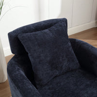 Ergonomic Living Room Chair With 360-Degree Rotation Multi-Gear Adjustable Backrest Soft Chenille Fabric