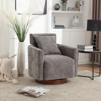 Ergonomic Living Room Chair With 360-Degree Rotation Multi-Gear Adjustable Backrest Soft Chenille Fabric