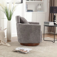 Ergonomic Living Room Chair With 360-Degree Rotation Multi-Gear Adjustable Backrest Soft Chenille Fabric
