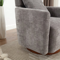 Ergonomic Living Room Chair With 360-Degree Rotation Multi-Gear Adjustable Backrest Soft Chenille Fabric