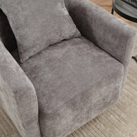 Ergonomic Living Room Chair With 360-Degree Rotation Multi-Gear Adjustable Backrest Soft Chenille Fabric