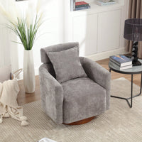Ergonomic Living Room Chair With 360-Degree Rotation Multi-Gear Adjustable Backrest Soft Chenille Fabric