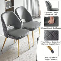 Elegant Black Velvet Upholstered Dining Chairs Set Of 4 With Metal Legs And Stylish Hollow Back Design