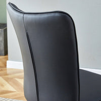 PU Dining And Office Chair Set 4 Pieces With Black Metal Legs For Restaurants Living Rooms And Offices Light Gray