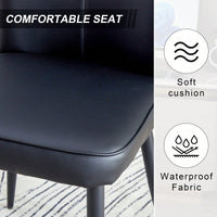PU Dining And Office Chair Set 4 Pieces With Black Metal Legs For Restaurants Living Rooms And Offices Light Gray