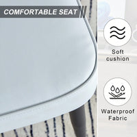 PU Dining And Office Chair Set 4 Pieces With Black Metal Legs For Restaurants Living Rooms And Offices Light Gray