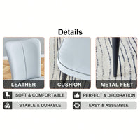 PU Dining And Office Chair Set 4 Pieces With Black Metal Legs For Restaurants Living Rooms And Offices Light Gray
