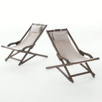 Sling Chairs Set Of 2 For Outdoor And Indoor Relaxation Grey