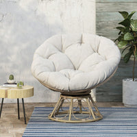Cozy Boho Style Papasan Chair With Cushioned Seat For Relaxation And Comfort