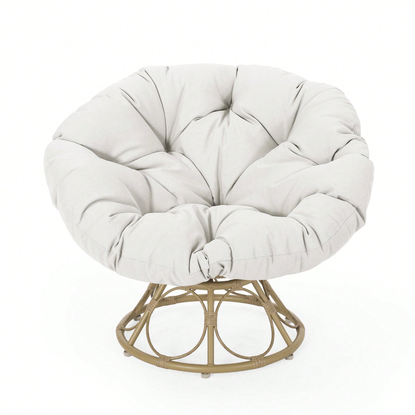 Cozy Boho Style Papasan Chair With Cushioned Seat For Relaxation And Comfort