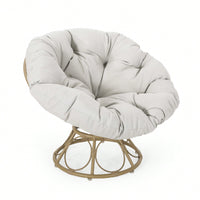 Cozy Boho Style Papasan Chair With Cushioned Seat For Relaxation And Comfort