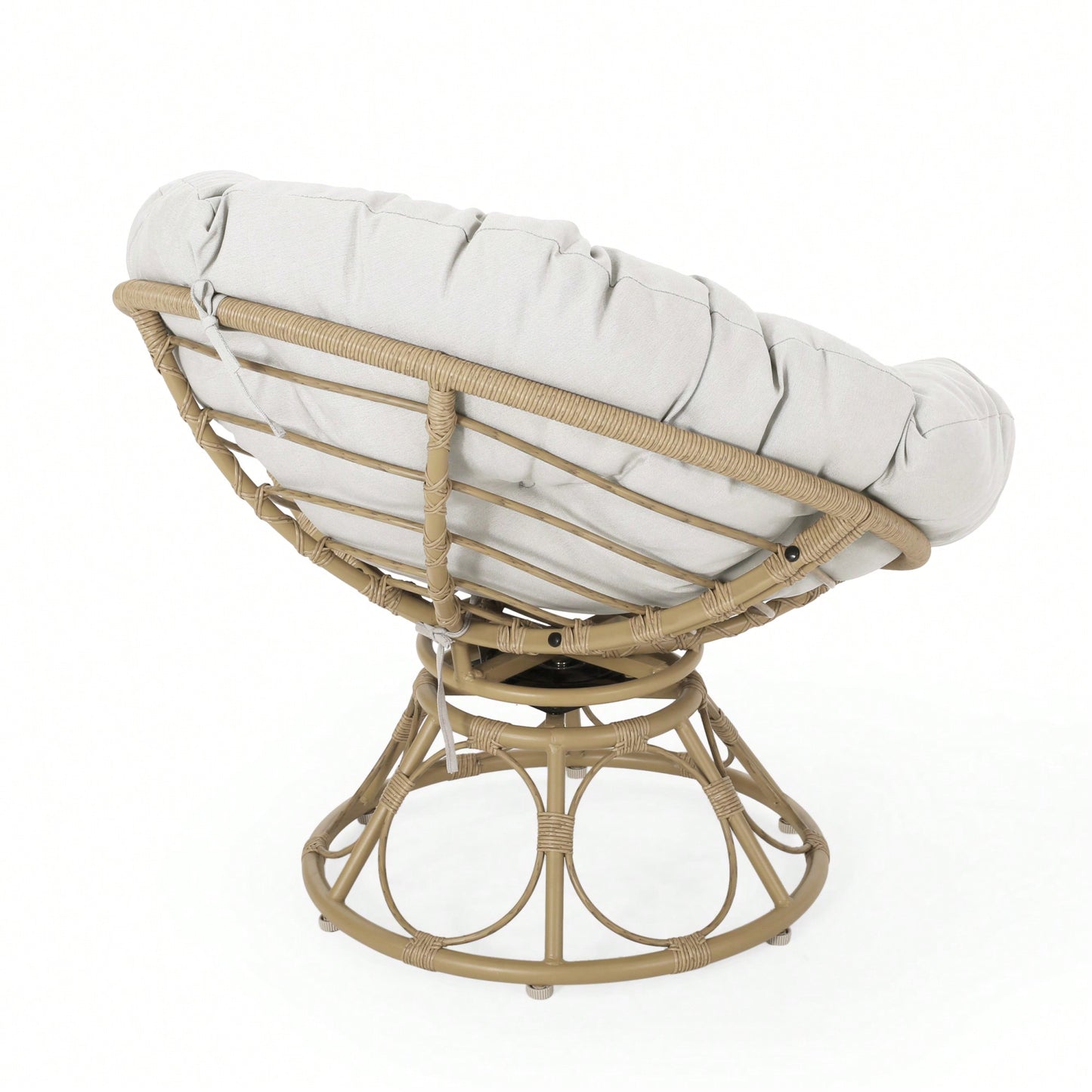 Cozy Boho Style Papasan Chair With Cushioned Seat For Relaxation And Comfort