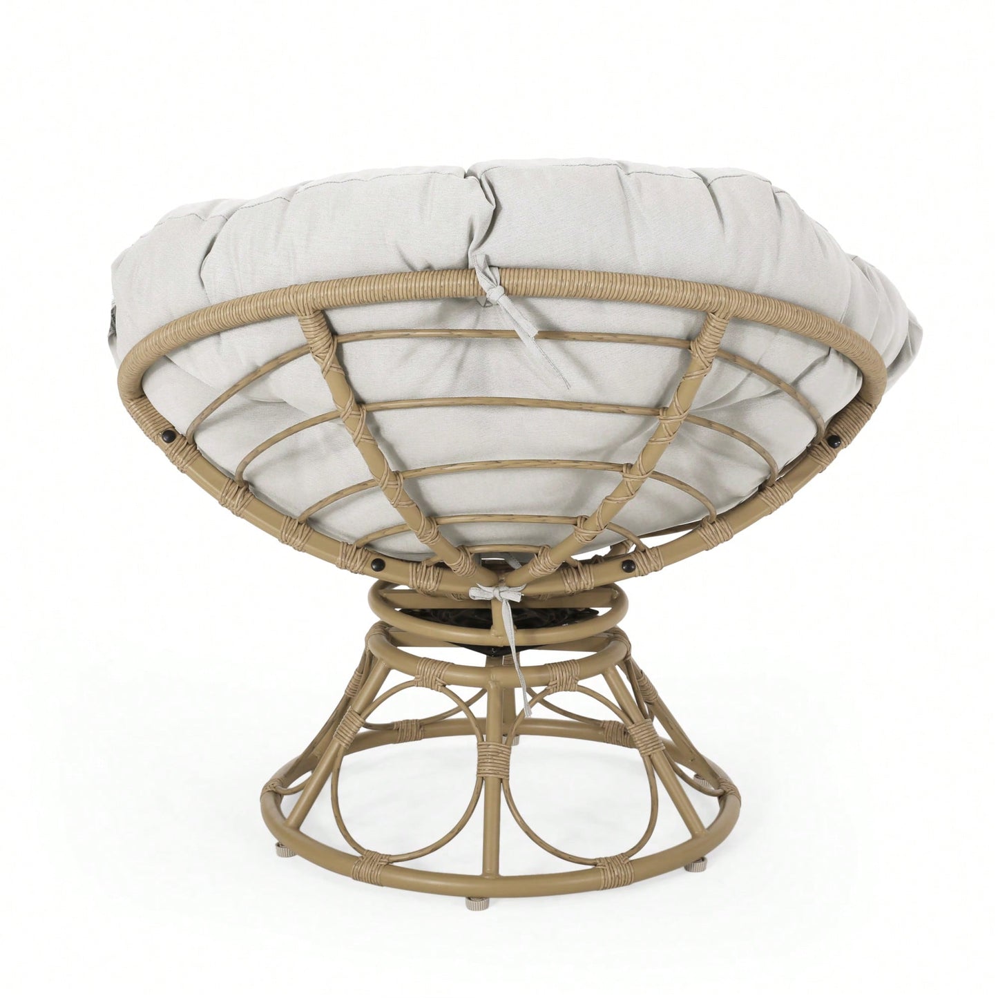 Cozy Boho Style Papasan Chair With Cushioned Seat For Relaxation And Comfort