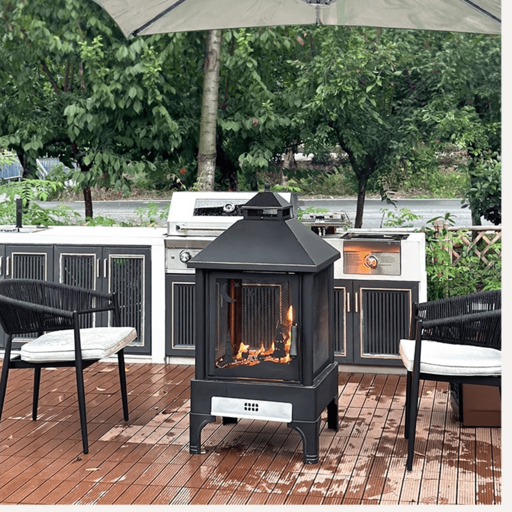 Outdoor Metal Heating Furnace For Backyard Fire Pit And Patio Warmth