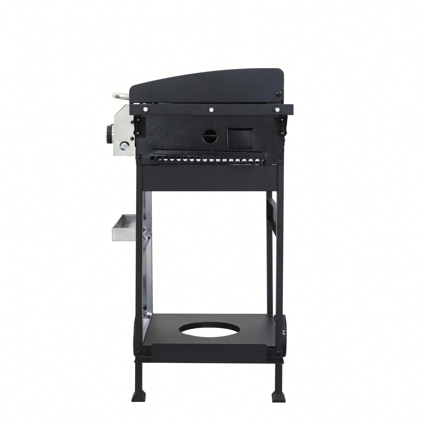 3-Burner Propane Gas Grill With Stainless Steel Plancha And 36900 BTU Output, Enamel Cooking Grids, Foldable Side Table, And Hanging Basket For Outdoor BBQ Fun