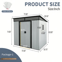 6ft X 5ft Outdoor Metal Storage Shed With Window And Transparent Panel For Garden And Lawn Use In White And Black