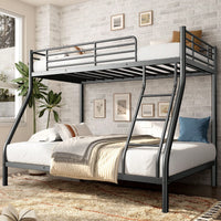 Twin Over Full Metal Bunk Bed Space-Saving Design With Sturdy Frame And Safety Rails