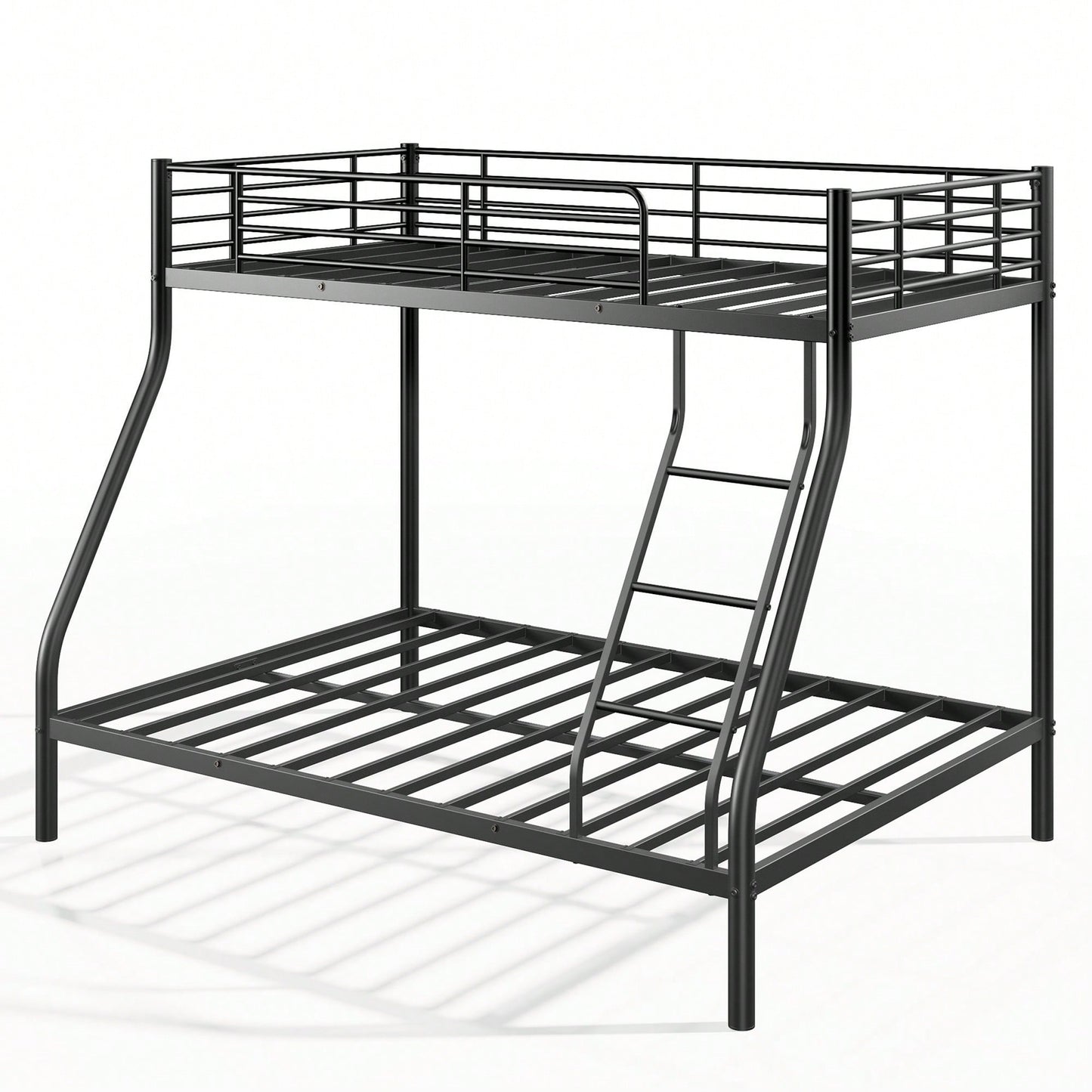 Twin Over Full Metal Bunk Bed Space-Saving Design With Sturdy Frame And Safety Rails