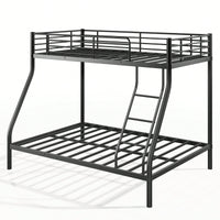 Twin Over Full Metal Bunk Bed Space-Saving Design With Sturdy Frame And Safety Rails