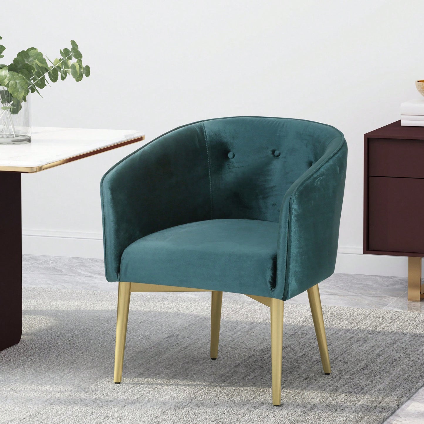 Elegant Upholstered Dining Armchair With Stylish Design And Comfortable Seating