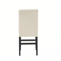 Contemporary Ivory Upholstered Dining Chairs With Nail-Head Trim Set Of 2 25 Inch Counter Stools For Kitchen Bedroom Dining Room